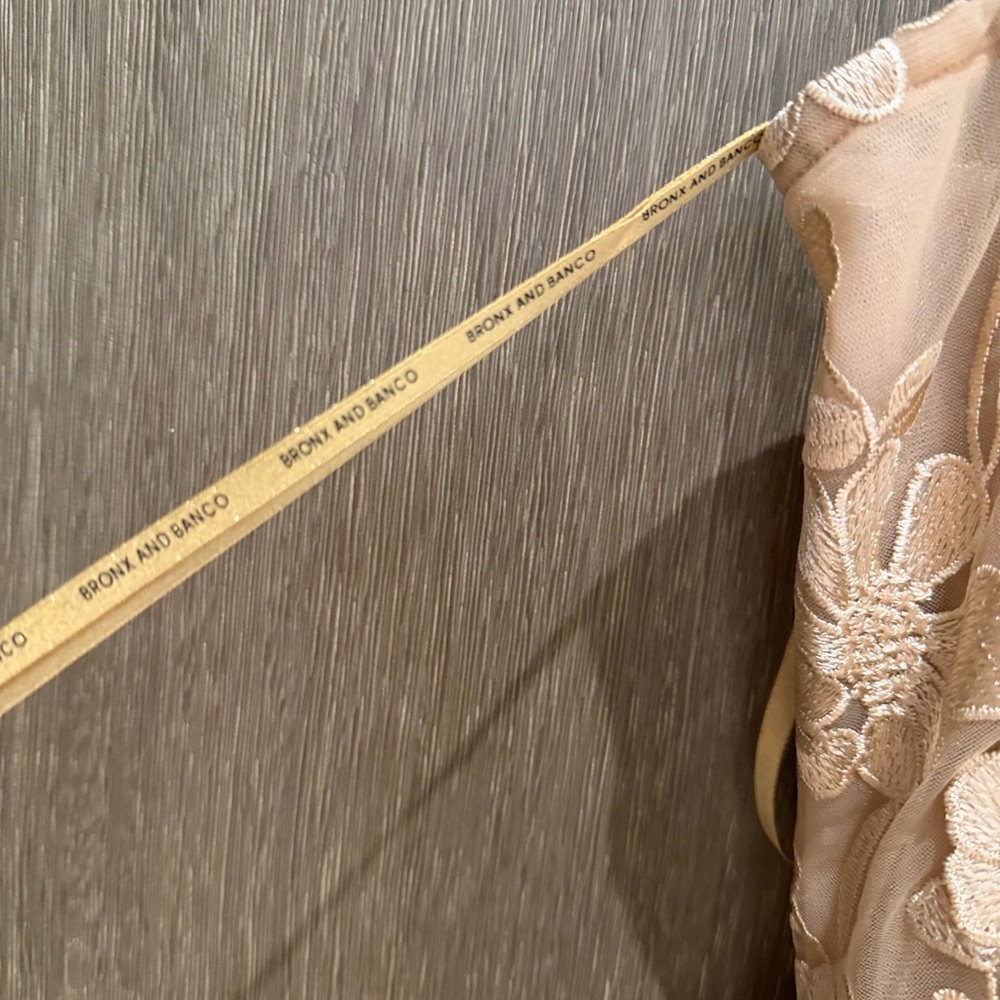 bronx and banco Strapless Beige Floral Lace Evening Dress - Picture 5 of 15